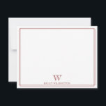 Initial Monogram Dark Red Double Border Classic Card<br><div class="desc">This design features a thin double border with space for a monogram and name/text at the bottom. Click the customize button if you would like to adjust the design elements and/or further modify the text! Variations of this design, additional colours, as well as coordinating products are available in our shop,...</div>