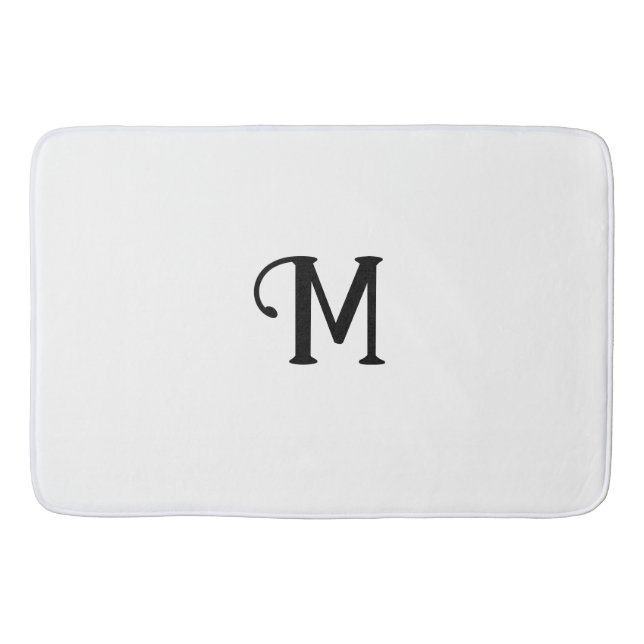 Initial Monogram Diamond Jewel Tone Solid Colour Bath Mat (Front)