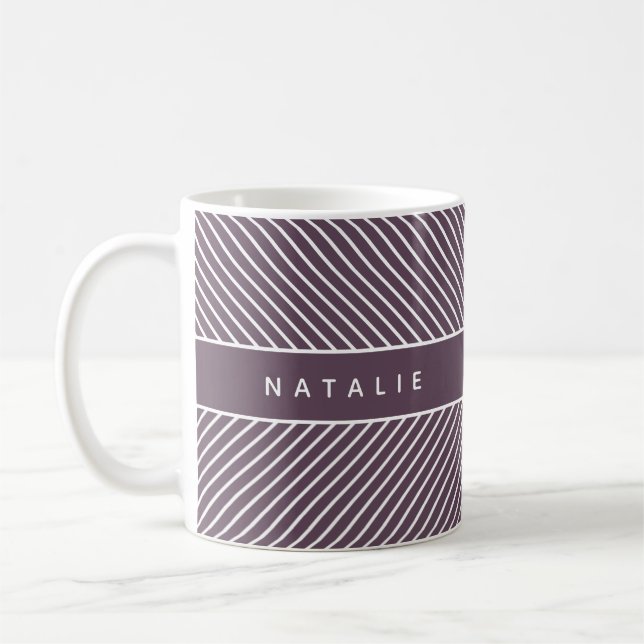 Initial / monogram geometric pattern coffee mug (Left)