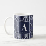 Initial / monogram geometric pattern coffee mug<br><div class="desc">Initial / monogram geometric pattern design. Change the background colour to customize.</div>