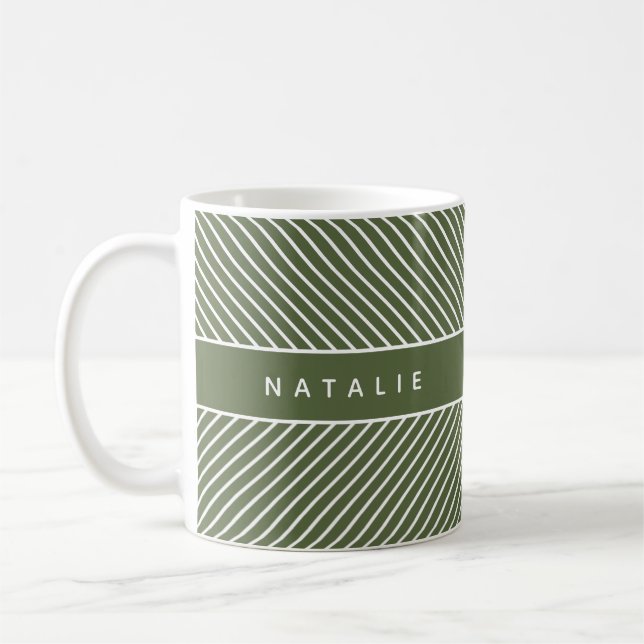 Initial / monogram geometric pattern coffee mug (Left)