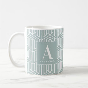 Initial / monogram geometric pattern coffee mug