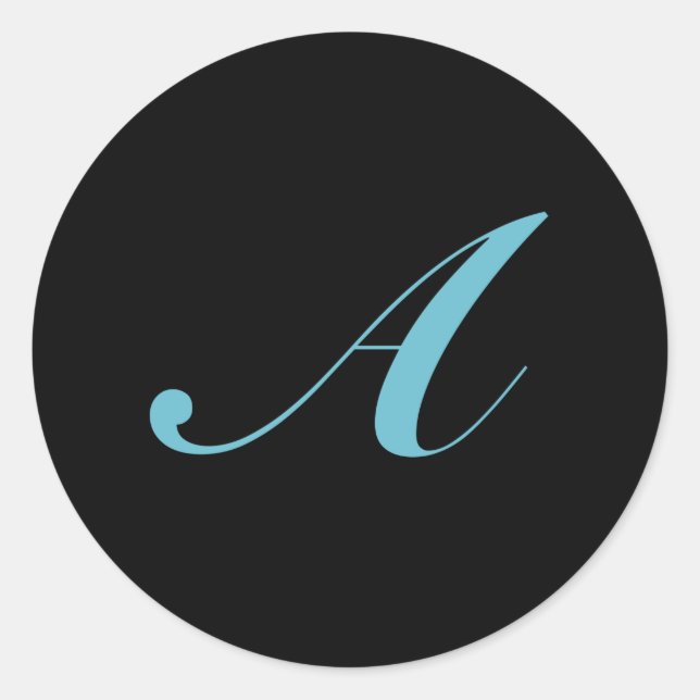 Initial Monogram Letter A Classic Round Sticker (Front)