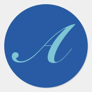 Initial Monogram Letter A Classic Round Sticker
