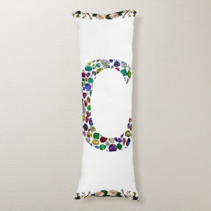 Initial Monogram Letter C Trendy Body Pillow
