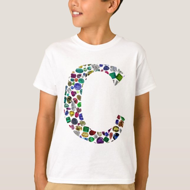 Initial Monogram Letter C Trendy T-Shirt (Front)