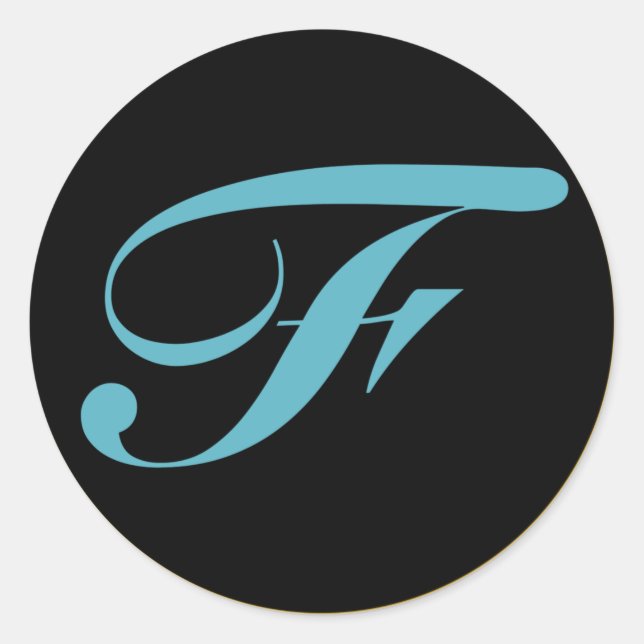 Initial Monogram Letter F Classic Round Sticker (Front)