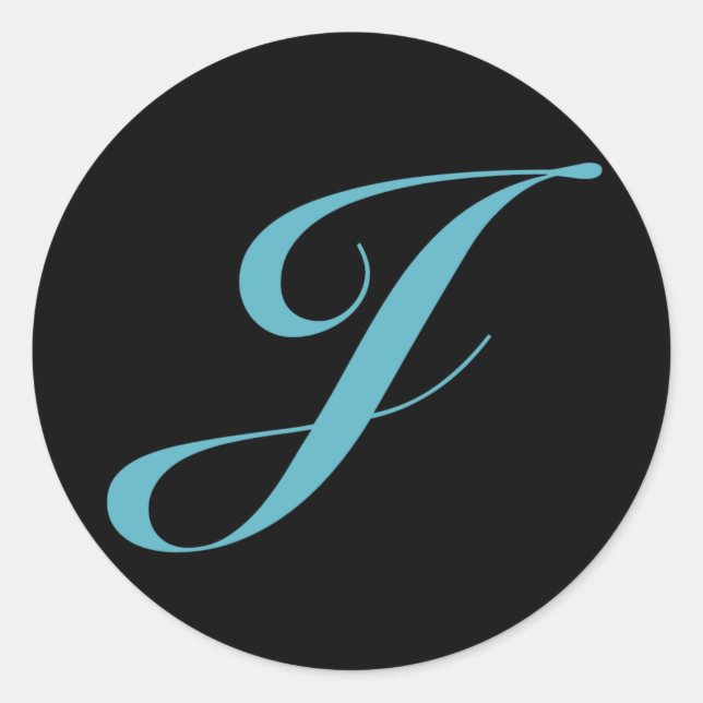 Initial Monogram Letter J Classic Round Sticker (Front)