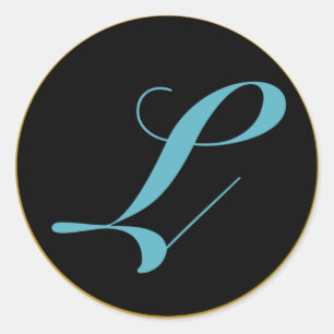 Initial Monogram Letter L Classic Round Sticker