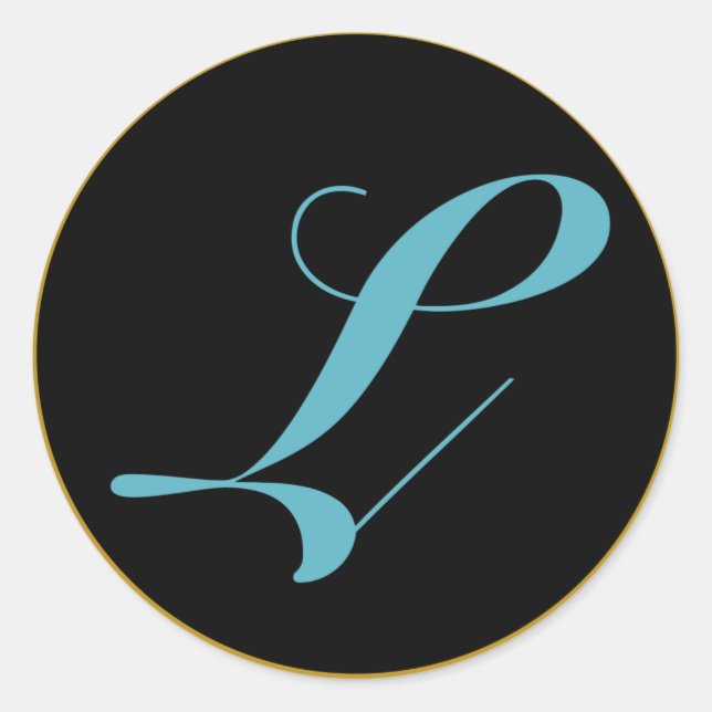 Initial Monogram Letter L Classic Round Sticker (Front)