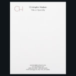 Initial Monogram Modern Minimalist Plain Simple Letterhead<br><div class="desc">Are you looking for a simple, minimalist, attractive design? This design that will grab people's attention right away, but not too complicated, is for you.</div>