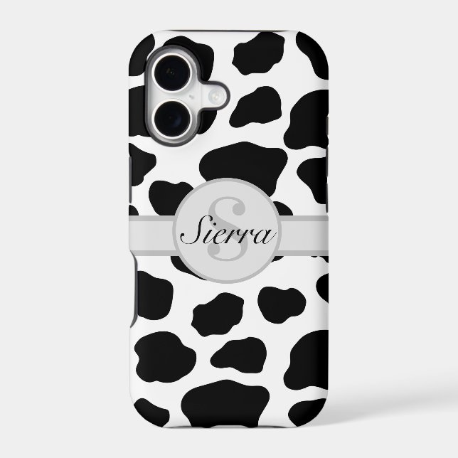 Initial Monogram Personalized Cow Print (Back)