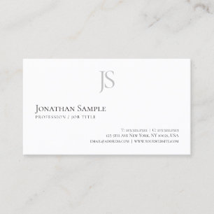 Initial Monogram Professional Modern Simple Business Card