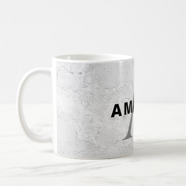 Initial monogram professional plain add your name coffee mug (Left)