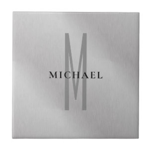 Initial monogram professional plain add your name tile