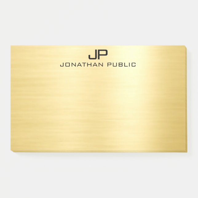 Initial Monogram Template Faux Gold Personalized P Post-it Notes (Front)