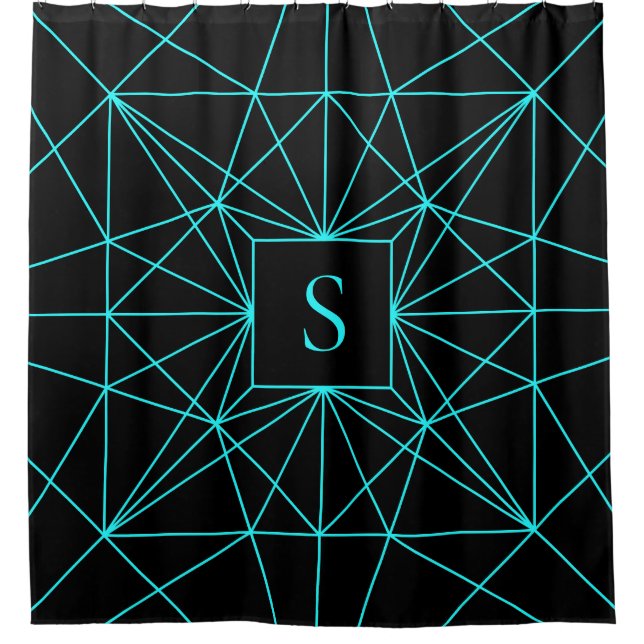 Initial Monogram | Turquoise Geometric Design (Front)