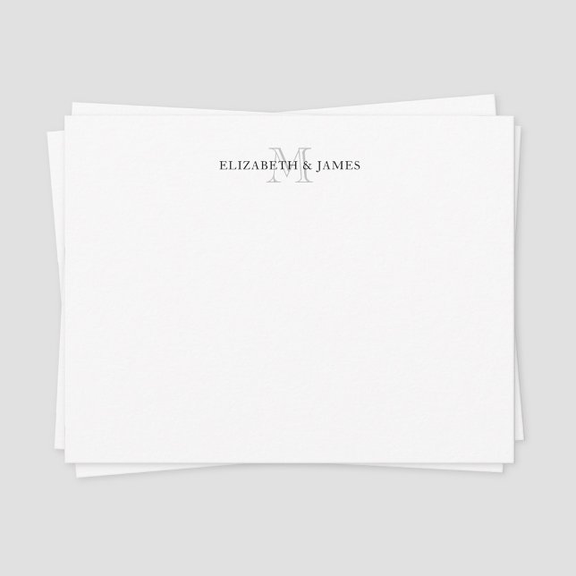 Initial Monogrammed Couple Personalized Card (Vintage couple monogram note card)