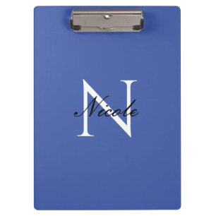 Initial Monogrammed Handwritten Own Name Blue Clipboard