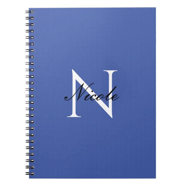 Initial Monogrammed Handwritten Own Name Blue Notebook (Front)