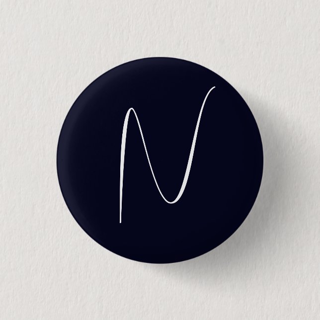 Initial Monogrammed Handwritten Professional Plain 1 Inch Round Button (Front)