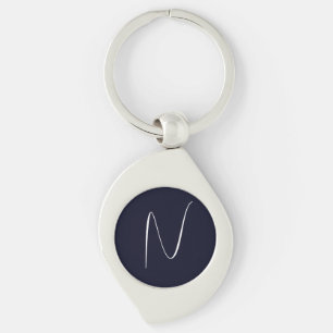 Initial Monogrammed Handwritten Professional Plain Keychain