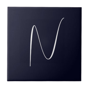 Initial Monogrammed Handwritten Professional Plain Tile