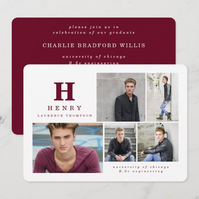 Initial multi photo graduate announcement (Front/Back)