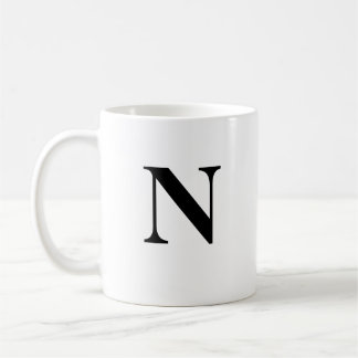 Initial N & Personalized Name Coffee Mug
