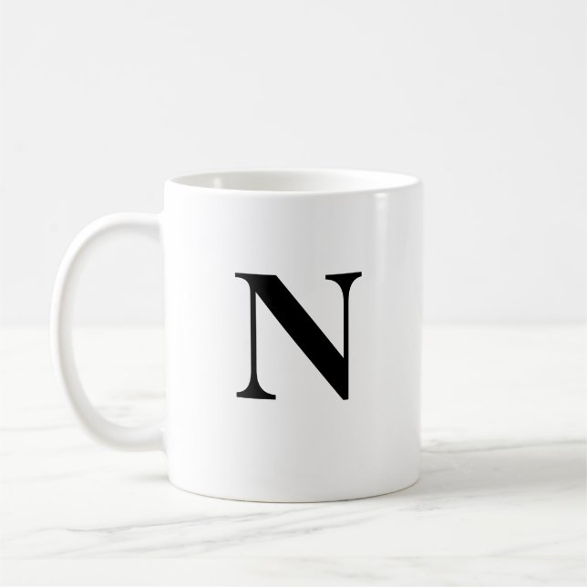 Initial N & Personalized Name Coffee Mug (Left)