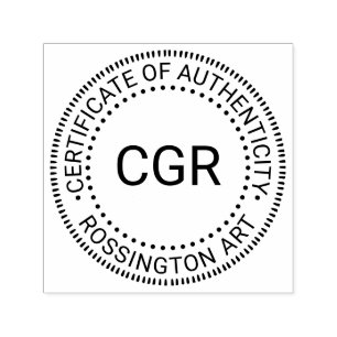 Initial, Name “Certificate of Authenticity” Self-inking Stamp