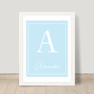 Initial Name Personalized Monogram Nursery Poster