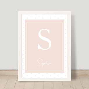 Initial Name Personalized Monogram Nursery Poster