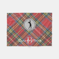 Initial Name Woman Golfer, Stewart Tartan Plaid