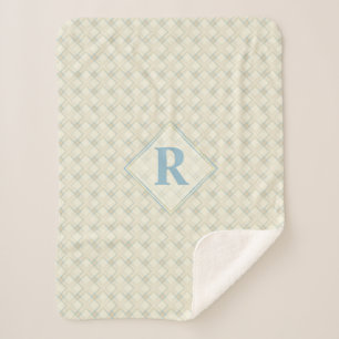 Initial Nice Abstract Blue & Golden Transparency  Sherpa Blanket