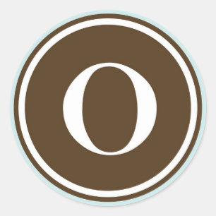 Initial O monogram circle letter seal party favour