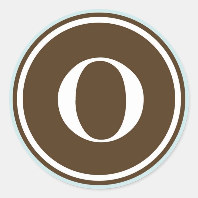 Initial O monogram circle letter seal party favour (Front)