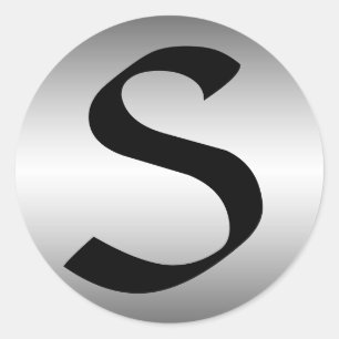 Initial On Metal Plate Sticker