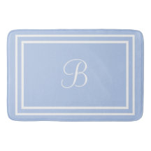 Initial or name blue bathmat