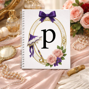 Initial P Elegant Personalized Regency Gift Notebook