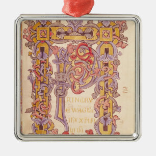 Initial 'P' Metal Ornament