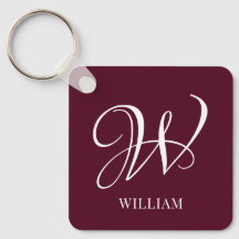 Initial Personalized Elegant Burgundy Monogram 