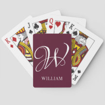 Initial Personalized Elegant Burgundy Monogram 