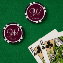 Initial Personalized Elegant Burgundy Monogram 
