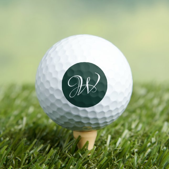 Initial Personalized Elegant Emerald Monogram  Golf Balls (Insitu Tee)