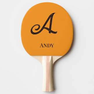 Initial Personalized Elegant Monogram Ping Pong Paddle