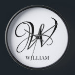 Initial Personalized Elegant White Monogram  Clock<br><div class="desc">Simple stylish custom initial monogram in modern typography. Perfect custom gift with a personal touch</div>