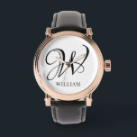 Initial Personalized Elegant White Monogram  Watch<br><div class="desc">Simple stylish custom initial monogram in modern typography. Perfect custom gift with a personal touch</div>