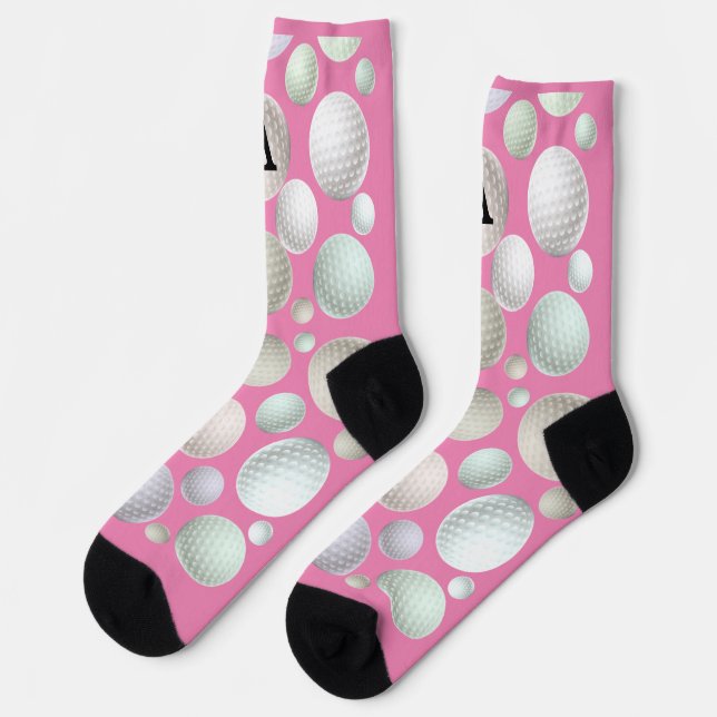 Initial Pink Golf  Socks (Left)