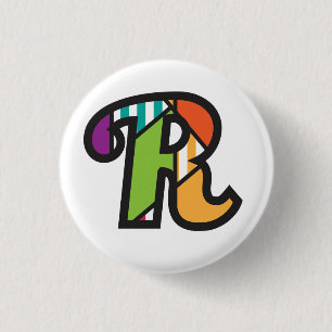 Initial plate R (to letter R) of jrf.a 1 Inch Round Button
